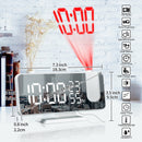 Mirror Projection Alarm Clock - FM Radio LED Digital Smart Alarm Clock with 180° Time Projection Snooze