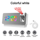 Mirror Projection Alarm Clock - FM Radio LED Digital Smart Alarm Clock with 180° Time Projection Snooze