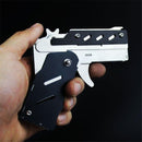 Rubber Band Toy Gun with Keychain - Outdoor Shooting Game for Kids & Adults
