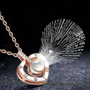 I Love You In 100 Languages Necklace - Micro Engraving Light Projection Love Pendant