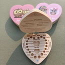 Wooden Baby Tooth Box Organizer Milk Teeth Storage Umbilical Lanugo Save Collect Baby Souvenirs Gifts