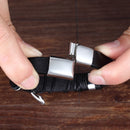 Classic Stainless Steel Men's Leather Bracelet
