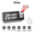 Mirror Projection Alarm Clock - FM Radio LED Digital Smart Alarm Clock with 180° Time Projection Snooze