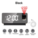 Mirror Projection Alarm Clock - FM Radio LED Digital Smart Alarm Clock with 180° Time Projection Snooze
