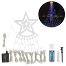 Led Five-Pointed Star Waterfall Mountable Christmas Tree Light for Yard Outdoor Deco