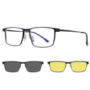 Optical Night Vision Polarized Magnetic Clip -  Glasses for Men Pure Titanium Frame