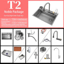 Multifunction Sink - 304 Stainless Steel Waterfall Sink Bowl With Cup Washer Workstation