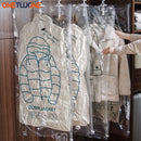 Hanging Vacuum Storage Bags - Closet Organizer Vacuum Bag, Space Saving Clear Seal Compressed Bags