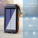 Portable Solar Power Bank 80000mAh, Built-in Flashlight, Compass, for All Smartphones, Electronic Devices