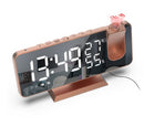 Mirror Projection Alarm Clock - FM Radio LED Digital Smart Alarm Clock with 180° Time Projection Snooze