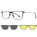Optical Night Vision Polarized Magnetic Clip -  Glasses for Men Pure Titanium Frame
