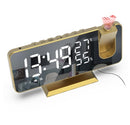 Mirror Projection Alarm Clock - FM Radio LED Digital Smart Alarm Clock with 180° Time Projection Snooze