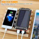 Portable Solar Power Bank 80000mAh, Built-in Flashlight, Compass, for All Smartphones, Electronic Devices