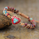 Natural Stone Heart Jasper Bracelet