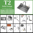 Multifunction Sink - 304 Stainless Steel Waterfall Sink Bowl With Cup Washer Workstation