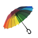 Inverted Umbrella C-Shaped Handle, Anti-UV Waterproof Windproof Rain Umbrella