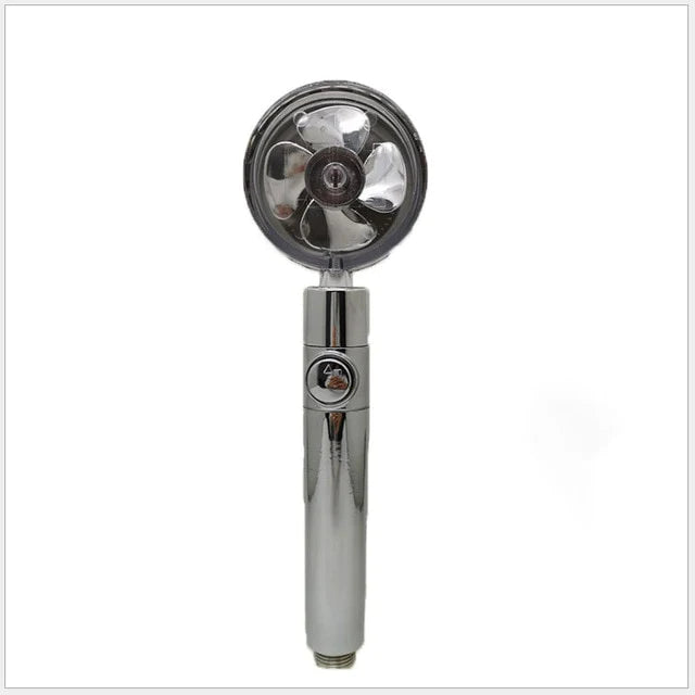 High Pressure Showerhead, Hand held with Fan, Built-in Filter, Turbo Propeller