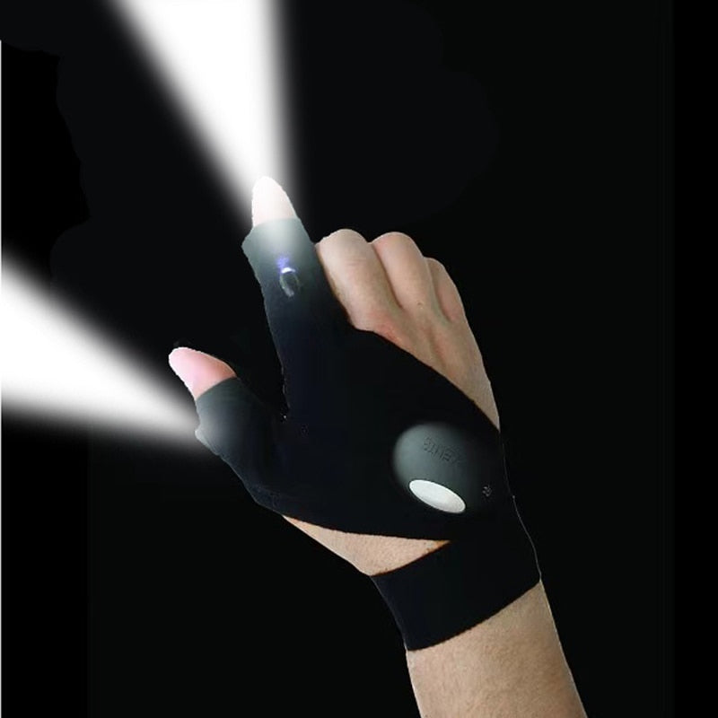 Outdoor LED Flashlight Gloves, Camping Fishing Accessories, Gifts for Men Dad Husband Him
