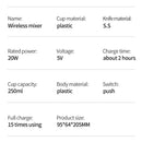 Wireless Electric Hand Mixer - 3 Speeds High Power Cordless Electric Blender for Kitchen Cooking, Baking Cake, Egg Cream, and Yeast Dough