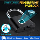 Smart Rechargeable Fingerprint Padlock - Keyless Biometric, Padlock for Gym, Luggage Bags, Locker and Storage