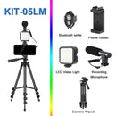Phone Vlogging Kit with Remote Control Microphone LED Light for iPhone Live YouTube DSLR Camera