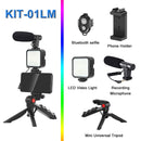 Phone Vlogging Kit with Remote Control Microphone LED Light for iPhone Live YouTube DSLR Camera