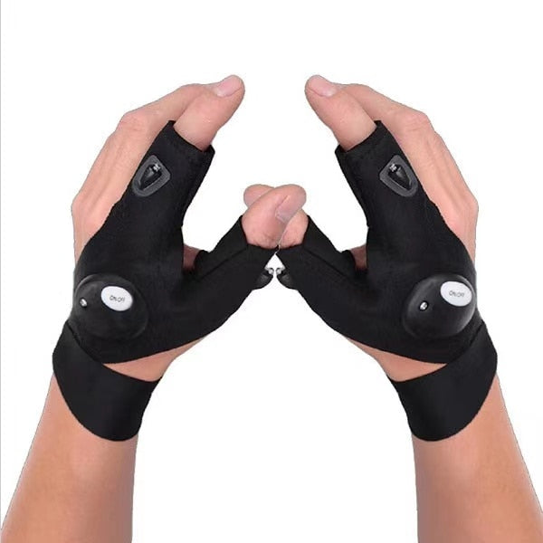 Outdoor LED Flashlight Gloves, Camping Fishing Accessories, Gifts for Men Dad Husband Him