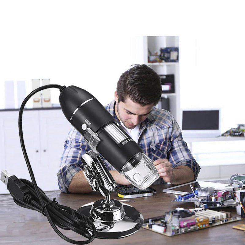 Digital USB Microscope with Carrying Case & Metal Stand, Wide Compatibity, Windows, Mac, Linux, Andriod