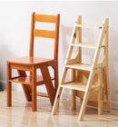 Wooden Ladder Chair - 4-Step Folding Portable Wooden Stool
