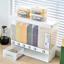 Wall-Mounted Dry Food Dispenser - 6/3 Grid Cereal Dispenser Kitchen Storage Organizer