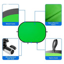 Portable Green Screen - 2 in 1 Double Sided Pop Up Collapsible Backdrop for Photo, Video Shooting, Live Streaming & Gaming