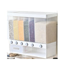 Wall-Mounted Dry Food Dispenser - 6/3 Grid Cereal Dispenser Kitchen Storage Organizer