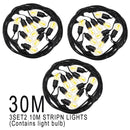 Solar Garden Festoon Light Pack - 10m/20m/30m Waterproof LED String Lights with S14 Bulb