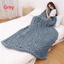 Chenille Chunky Knitted Blanket, Thick Cable Knit Throw for Couch Bed Sofa