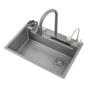 Multifunction Sink - 304 Stainless Steel Waterfall Sink Bowl With Cup Washer Workstation
