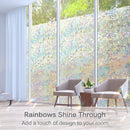 Window Privacy Film, Vinyl 3D Window Clings, Rainbow Film Stickers, Anti-UV
