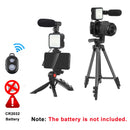 Phone Vlogging Kit with Remote Control Microphone LED Light for iPhone Live YouTube DSLR Camera
