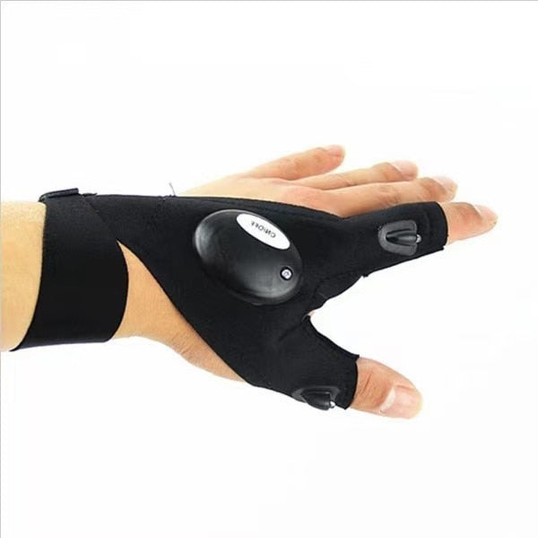 Outdoor LED Flashlight Gloves, Camping Fishing Accessories, Gifts for Men Dad Husband Him