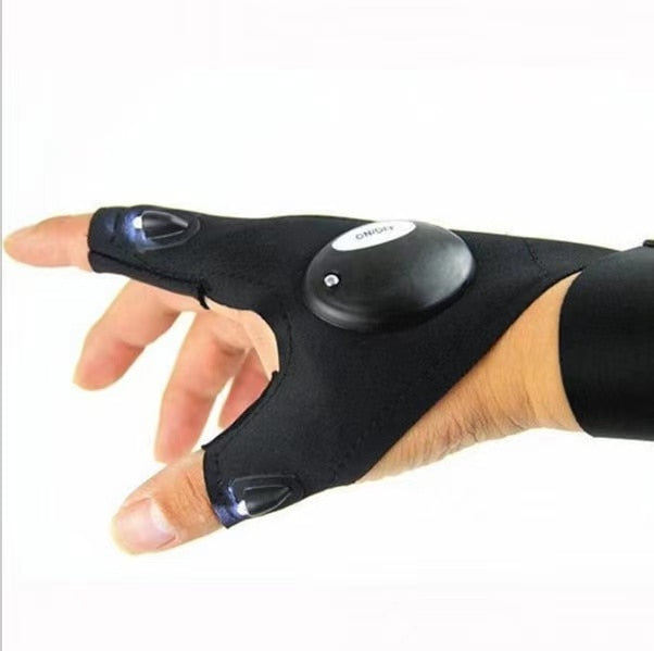 Outdoor LED Flashlight Gloves, Camping Fishing Accessories, Gifts for Men Dad Husband Him