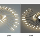 Firework Ceiling Lamp LED with Center Light for Living Room, Sputnik, Flower Lighting Fixture