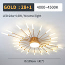 Firework Ceiling Lamp LED with Center Light for Living Room, Sputnik, Flower Lighting Fixture
