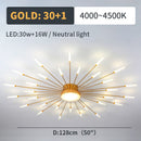 Firework Ceiling Lamp LED with Center Light for Living Room, Sputnik, Flower Lighting Fixture