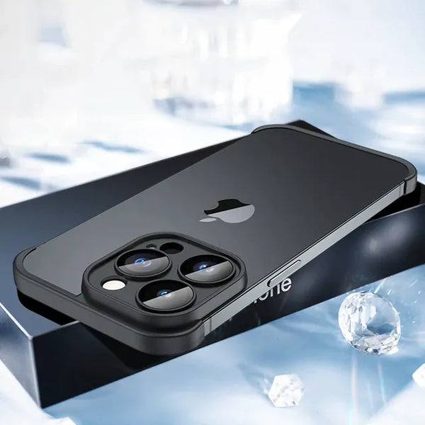 Frameless Bumper with Glass Lens Protector -  Shockproof Phone Cover On iPhone 12 13 and 14