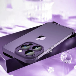 Frameless Bumper with Glass Lens Protector -  Shockproof Phone Cover On iPhone 12 13 and 14