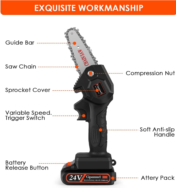 Mini-Electric Wood-Cutting Chainsaw