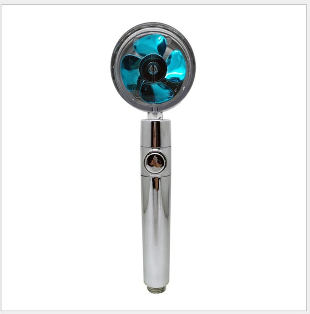 High Pressure Showerhead, Hand held with Fan, Built-in Filter, Turbo Propeller