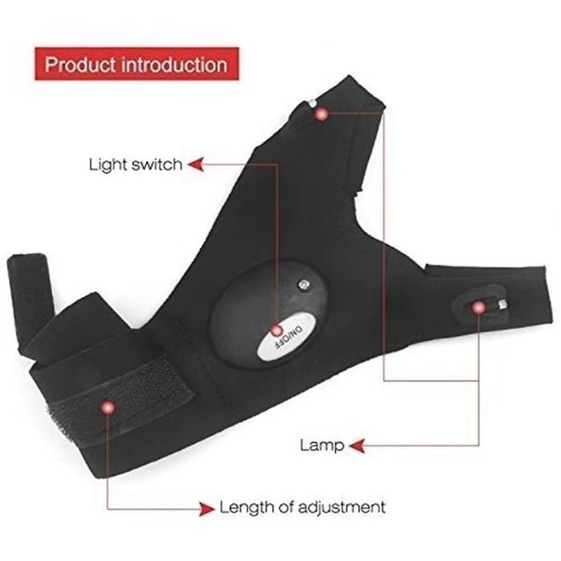 Outdoor LED Flashlight Gloves, Camping Fishing Accessories, Gifts for Men Dad Husband Him