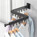 Retractable Cloth Drying Rack, Folding Clothes Hanger, Wall Mount