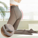 Women Winter Warm Fleece Leggings - High Waist Thermal Tights, Stockings for Women, Ladies with Fake Translucent Pantyhose