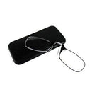 Legless Clamp Nose Retractable Reading Glasses for Men and Women, Portable Ultra-thin Glasses